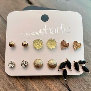 NWT Charming Charlie post studs earrings set